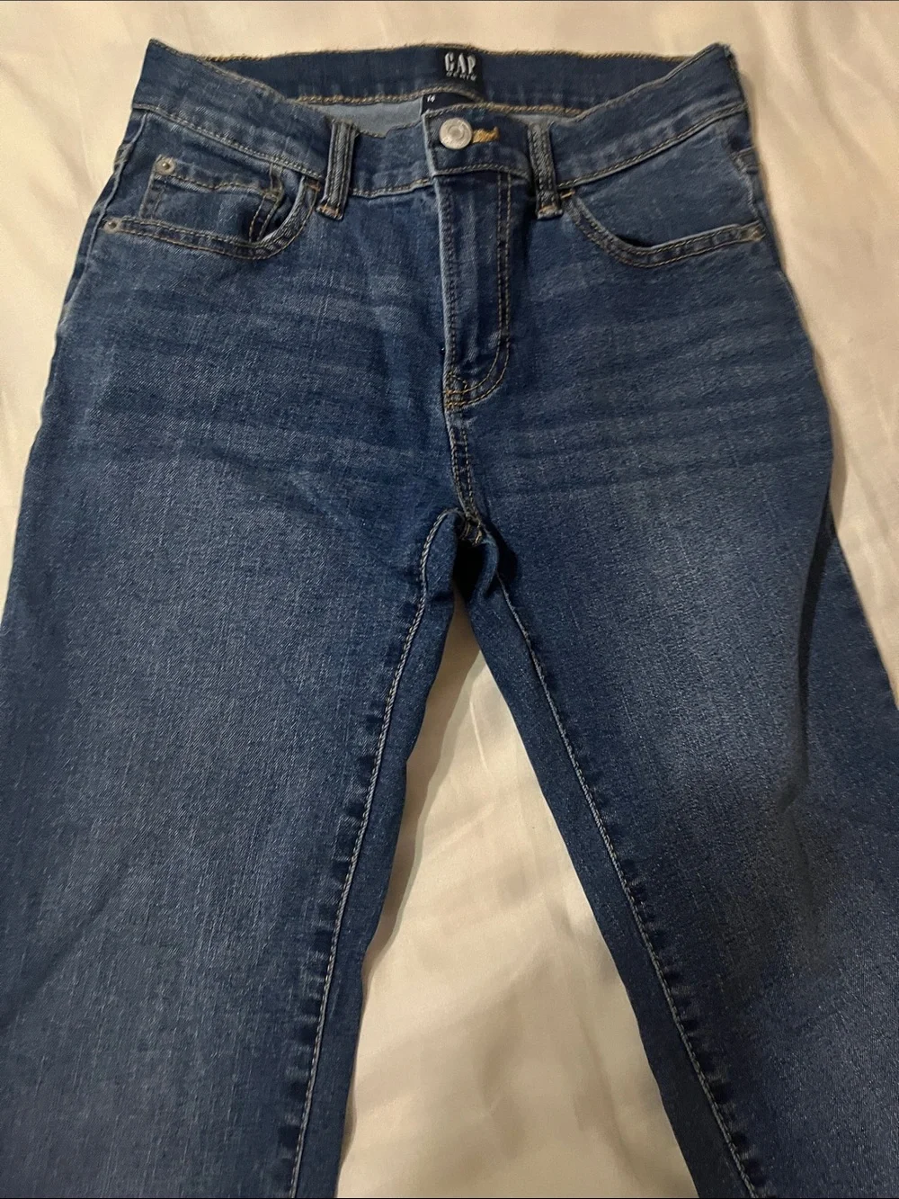 GAP Men’s Slim Straight Jeans in Dark Blue Denim